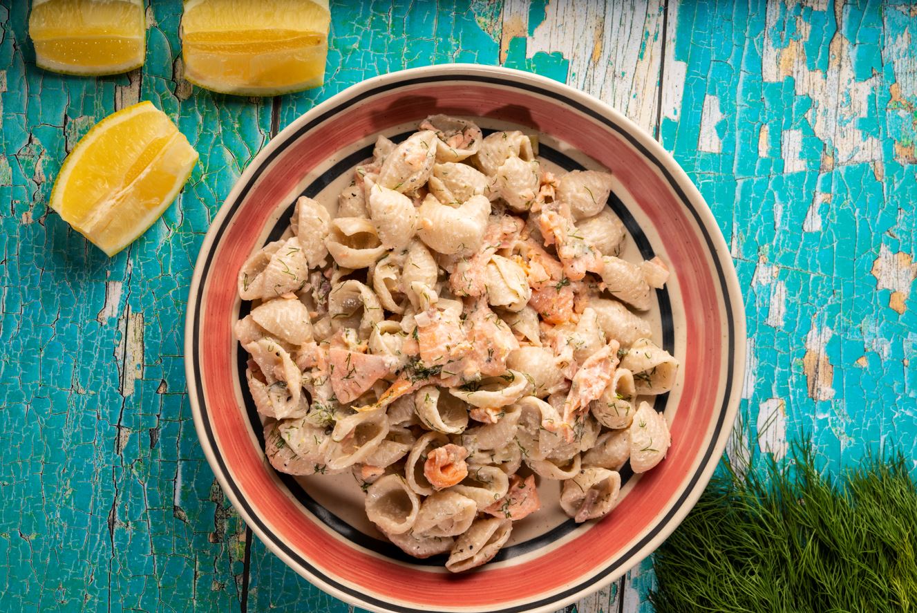 Smoked Salmon, Crème Fraiche and Dill Conchiglie Rigate Yorkshire Pasta -  The Yorkshire Pasta Company